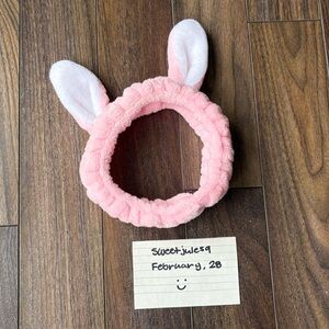 PINK BUNNY Soft Stretchy Headband For Skincare